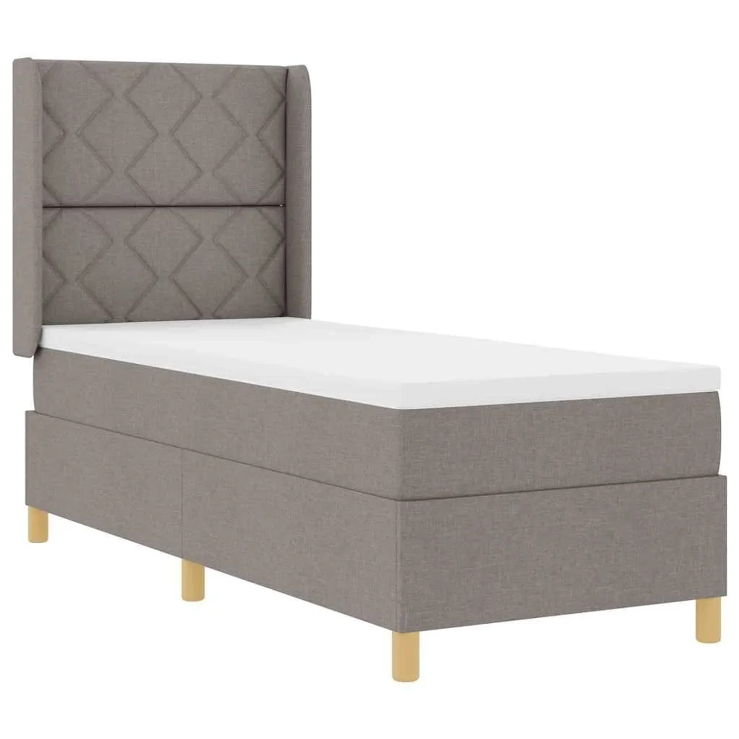 vidaXL Boxspringbett mit Matratze Taupe 140 x 200 cm Stoff 3343725