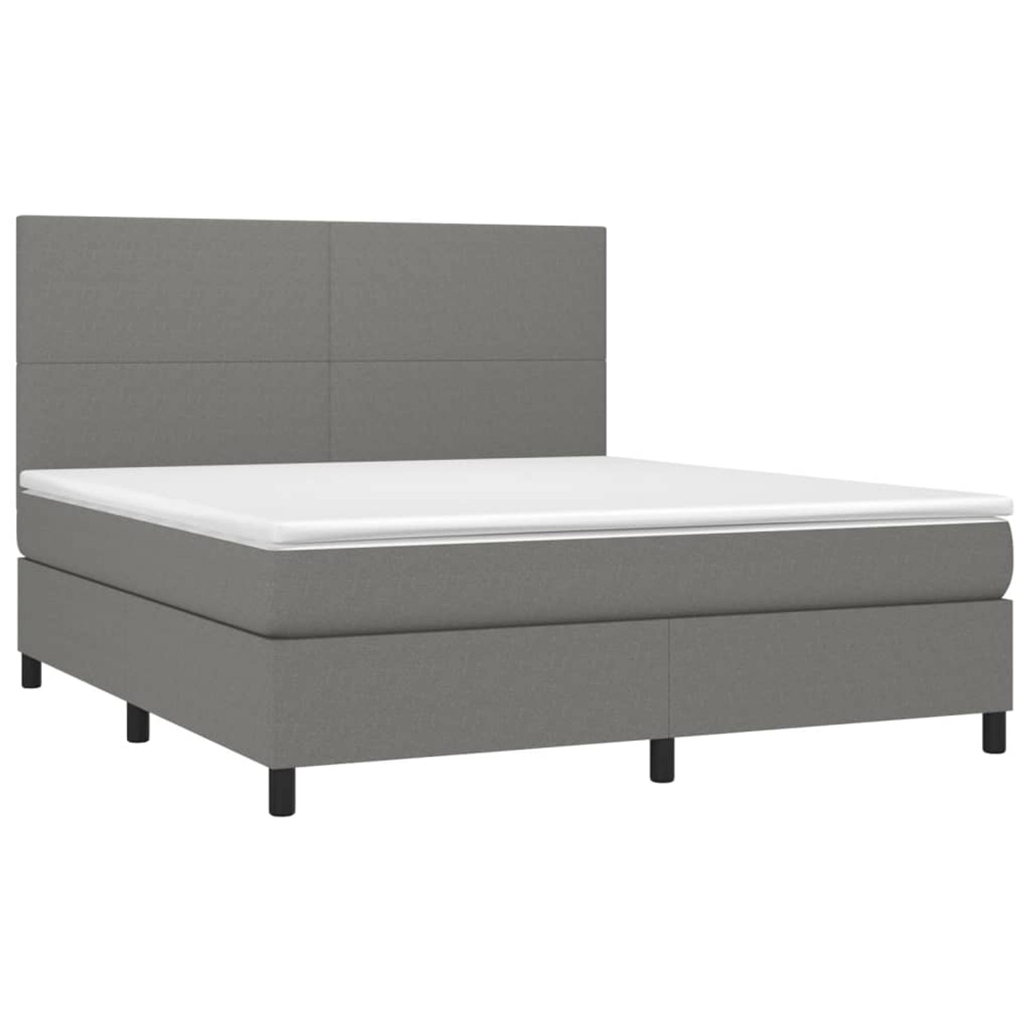 vidaXL Boxspringbett mit Matratze & LED Dunkelgrau 180x200 cm Stoff 3134734 günstig online kaufen