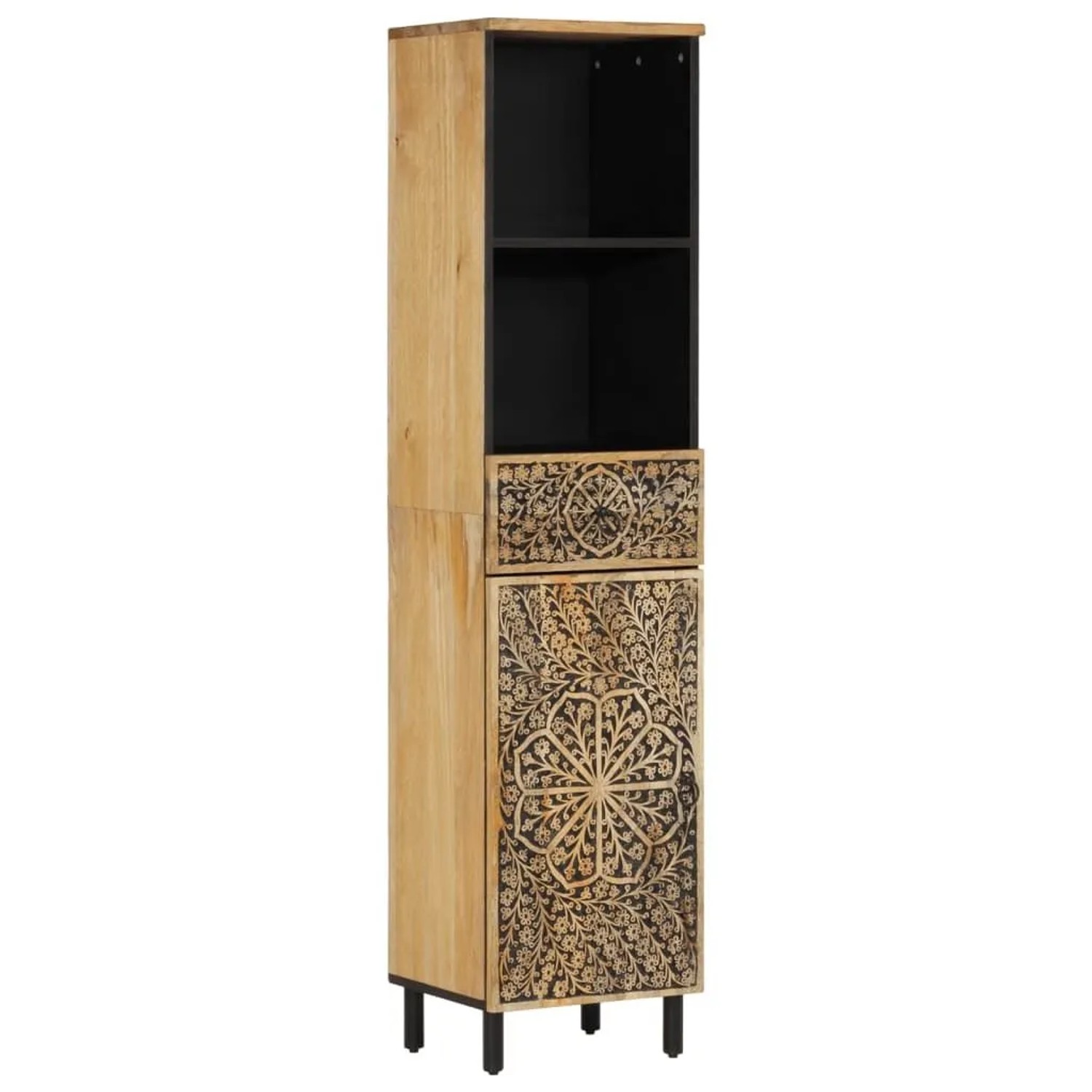 vidaXL Badschrank 38x33x160 cm Massivholz Mango 358234