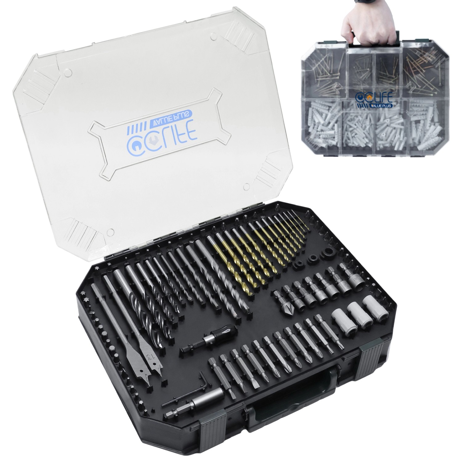 CCLIFE 400tlg Bohrer und Schraubendreher Set Inklusive HSS Spiralbohrer Fla günstig online kaufen