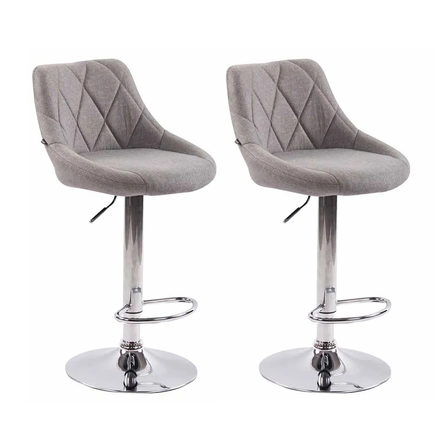 CLP 2er Set Barhocker Lazio Stoff Grau
