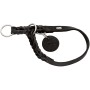 Schwarze Hunter Hundehalsung aus Leder, geflochten mit Anhänger und silbernem Ring.
