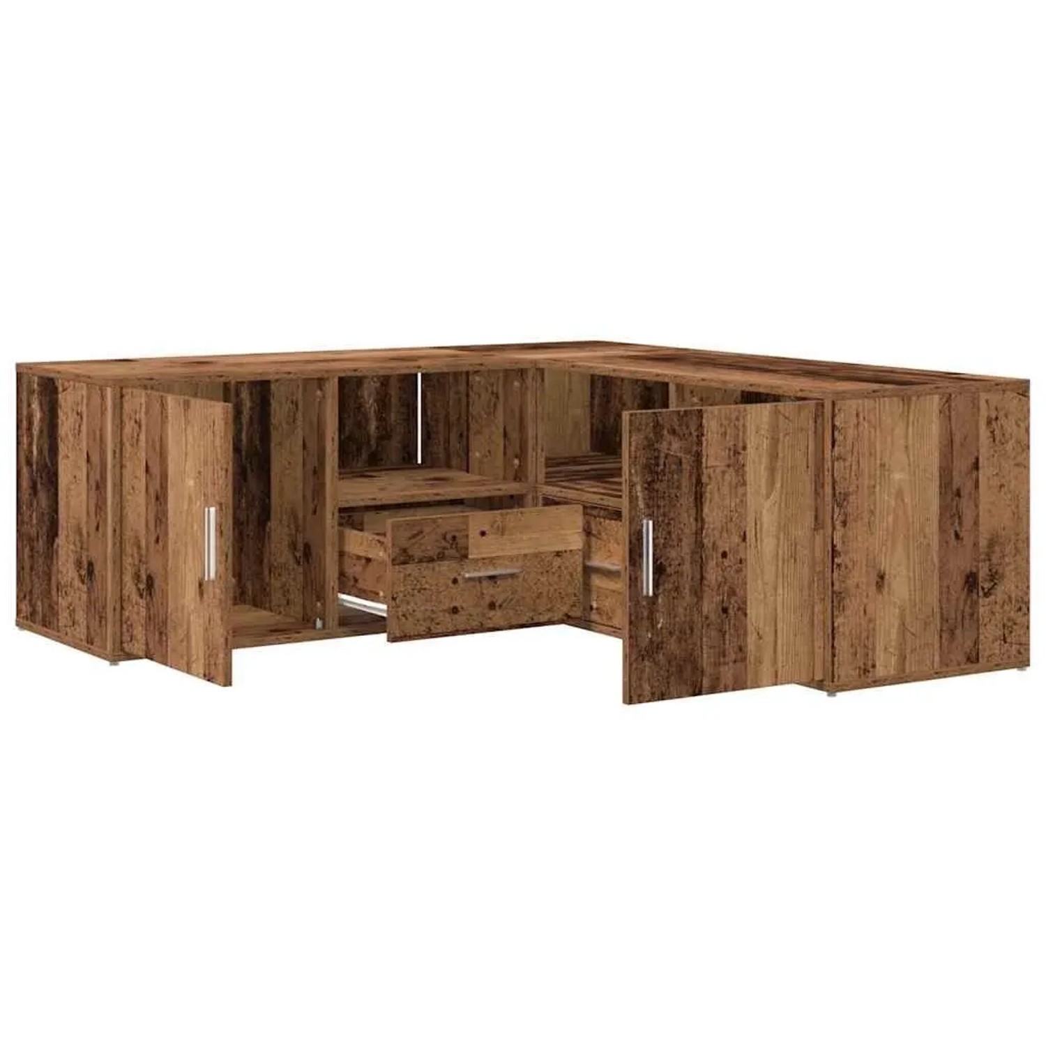 vidaXL Eckregal Altholz-Optik 200x40x45 cm Holzwerkstoff 3307835