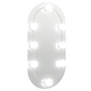vidaXL Spiegel mit LED-Leuchten 40x20 cm Glas Oval 3102973