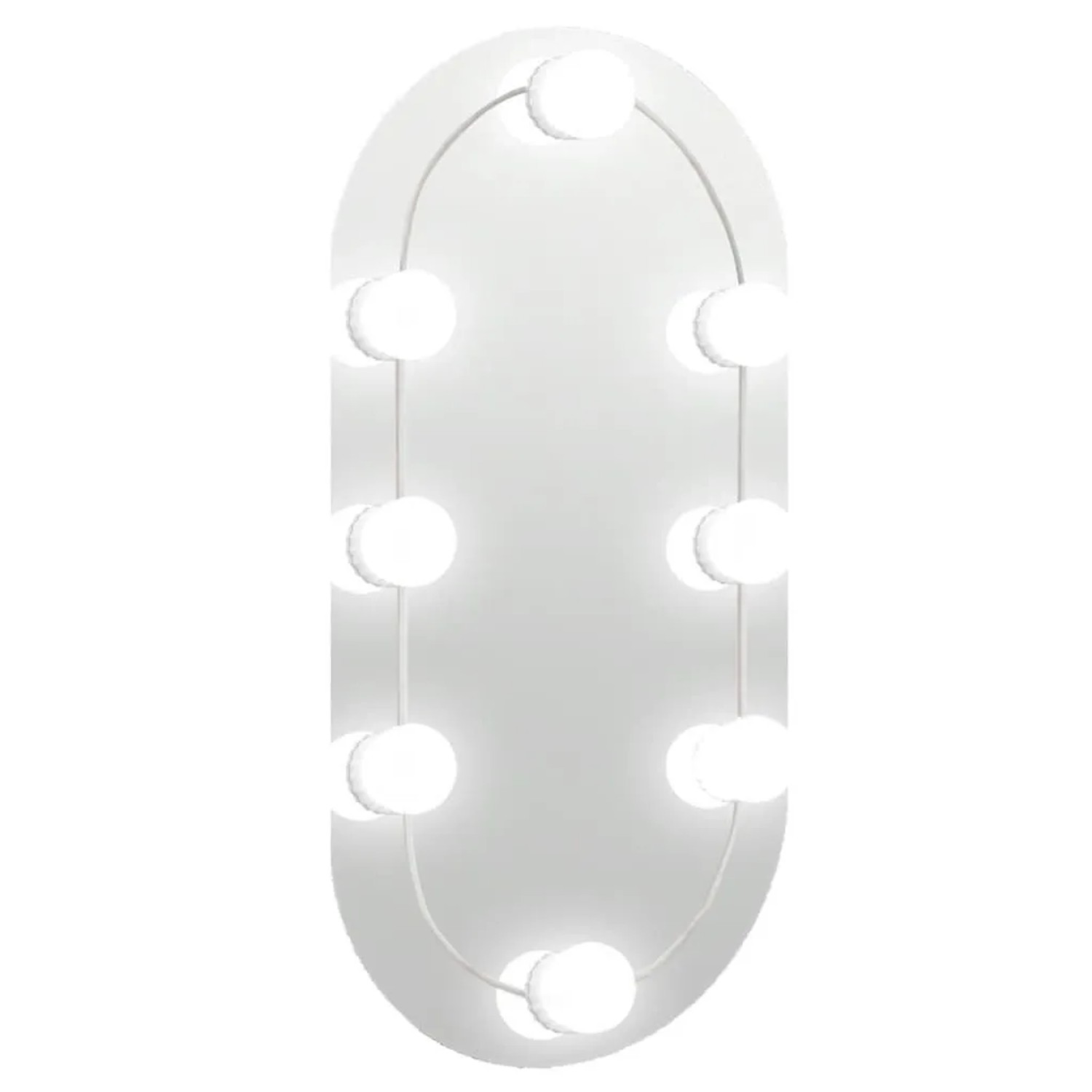vidaXL Spiegel mit LED-Leuchten 40x20 cm Glas Oval 3102973
