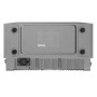 Rückansicht der grauen Anker Solix Solarbank 2 E1600 Pro mit Anschlüssen und Kühlrippen.