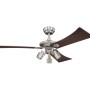 Westinghouse Deckenventilator Audubon mit Beleuchtung, 122 cm Durchmesser, Nickel-Metallic Gehäuse, Ahorn/Silber Flügel.