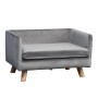 PawHut Hundesofa mit Holzbeinen bis zu 8 kg Samt-Touch Grau 64 x 45 x 36 cm