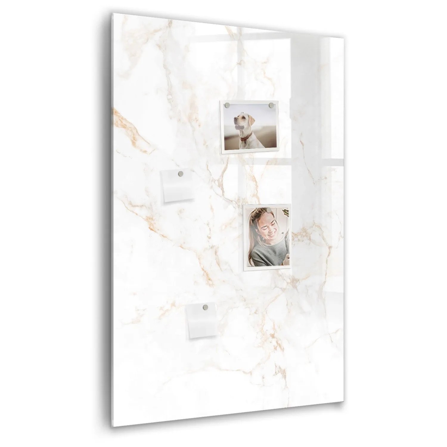 Tulup Glasmagnettafel Eleganter Marmor 60x90 cm Glastafel Magnetisch Beschreibbar Schwarzer Marker Magnettafel Für Organ...