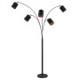 Moderne Lindby Bogenleuchte Abiram, 5-flammig, schwarz. Design Stehlampe aus Metall für Wohnzimmer.