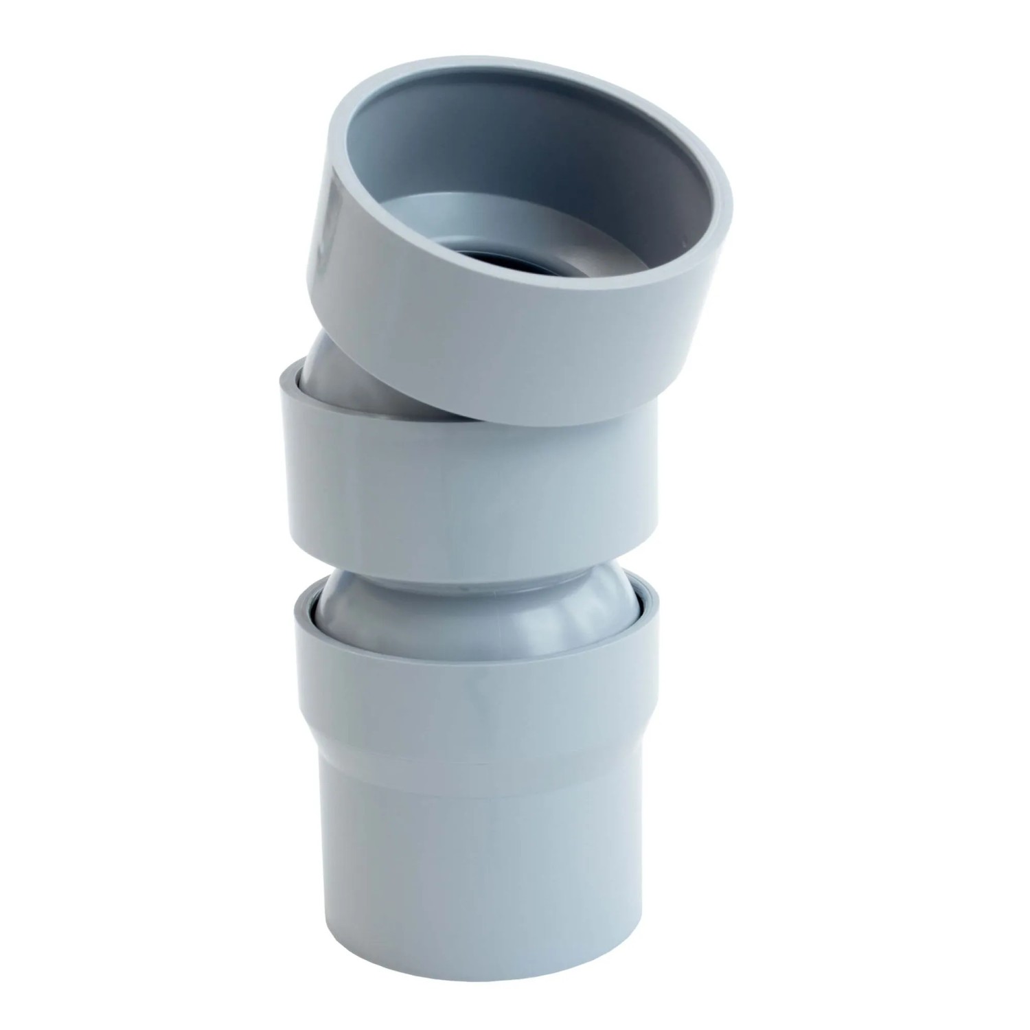 Inefa Flexibler Rohrbogen PVC 2x DN 50 22-45 Grad Bogenstück Grau