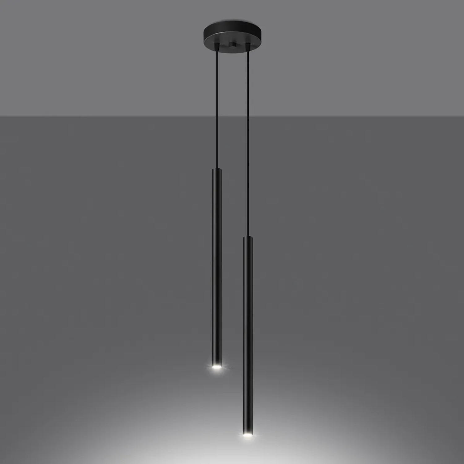 Moderne, schwarze Pendelleuchte Pastelo 2 von Sollux Lighting. Lampen & Leuchten für Wohnzimmer, Schlafzimmer, Esszimmer, Küche, Restaurant