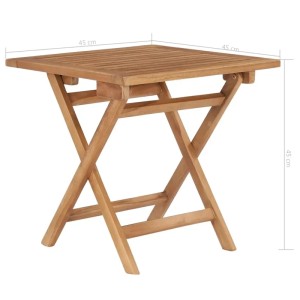 Klappbarer vidaXL Gartentisch aus Teakholz, 45x45x45 cm. Praktischer Beistelltisch für Balkon und Garten.