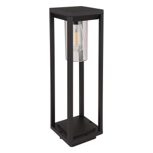Schwarze, matte Globo Außenleuchte Candela aus Aluminium Druckguss, 50 cm hoch.