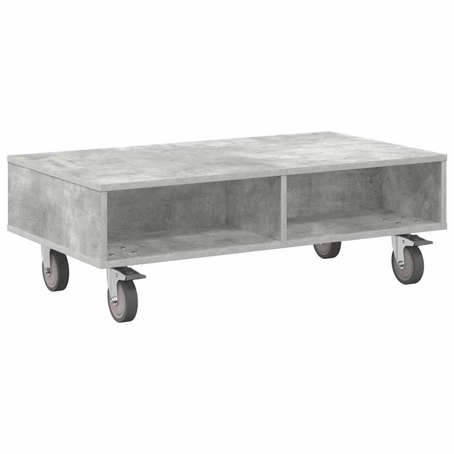 vidaXL Beistelltisch mit Rädern Beton Grau 90 x 50 x 30 cm 891019