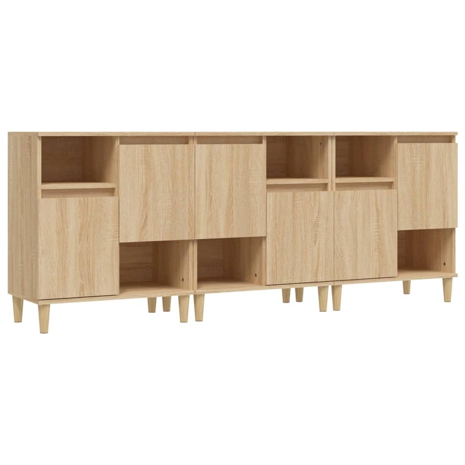 vidaXL Sideboards 3 Stk Sonoma-Eiche 60x35x70 cm Holzwerkstoff 3185738