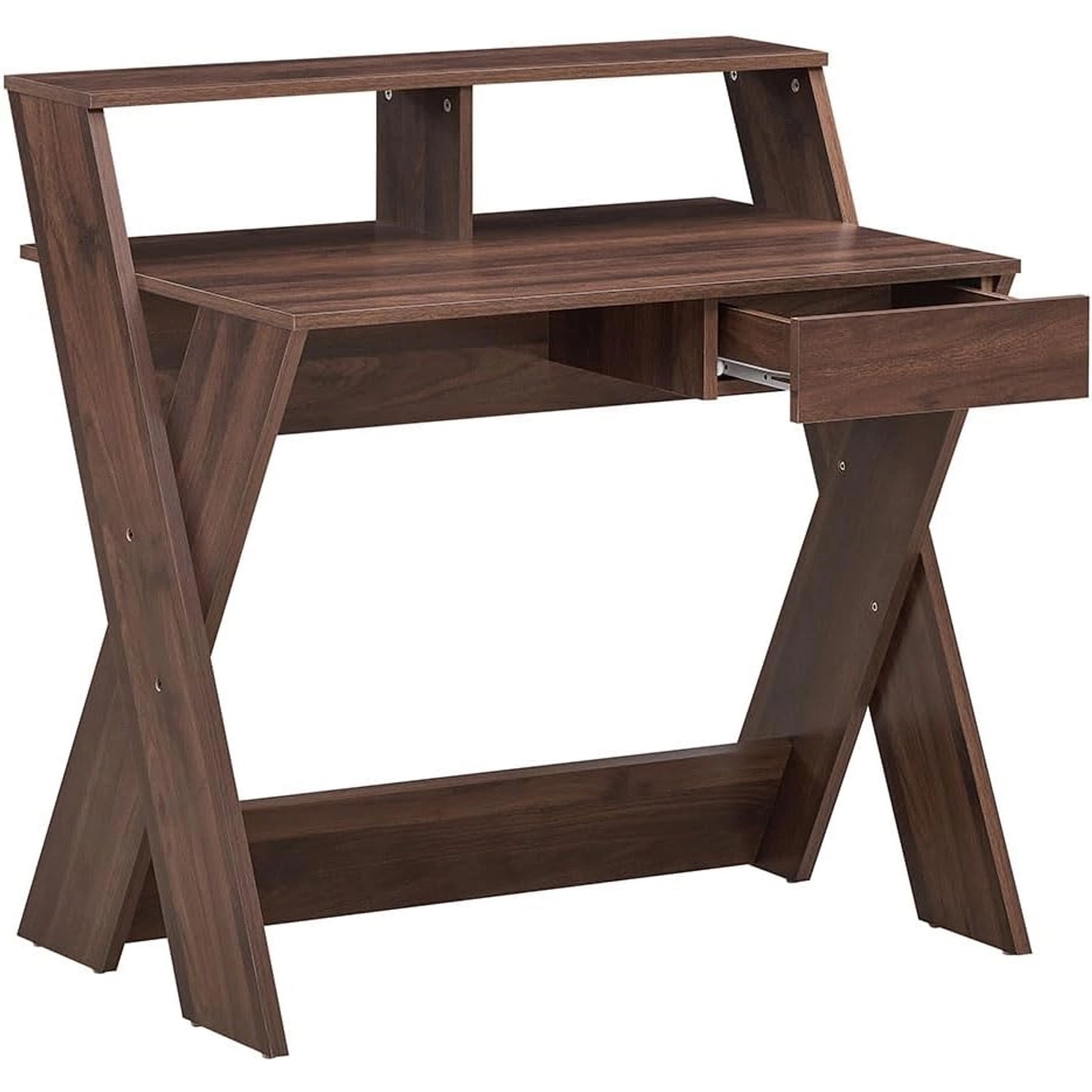 Costway Computertisch mit Schublade 90 x 61 x 94 cm Walnuss günstig online kaufen