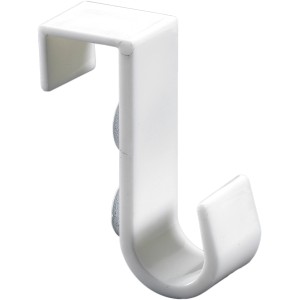 Weißer Hettich Türhängehaken aus Kunststoff, 70x22x50mm, zur einfachen Montage an Türen.