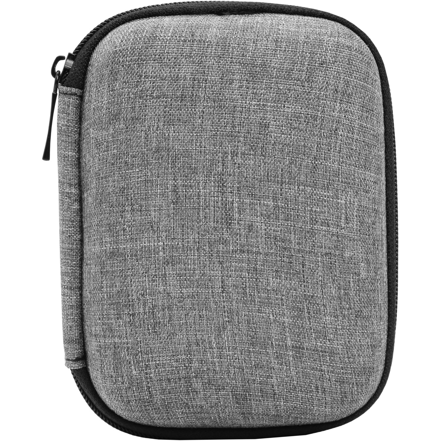 Graue Tasche mit Reißverschluss für USB Universal-Reiseset, Kabel & Zubehör.