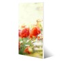 Weiße Magnettafel 37x78cm mit Kamille und Mohn Motiv als Wanddekoration.