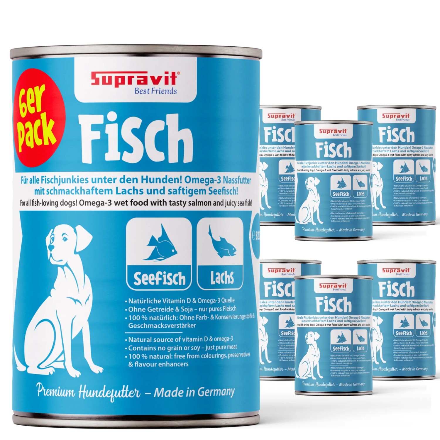 Supravit Hundenassfutter  aus Fisch und Lachs
