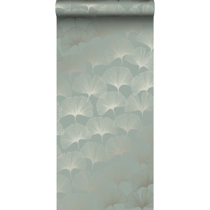 Origin Wallcoverings Vliestapete mit Ginkgoblätter Muster in Salbeigrün.