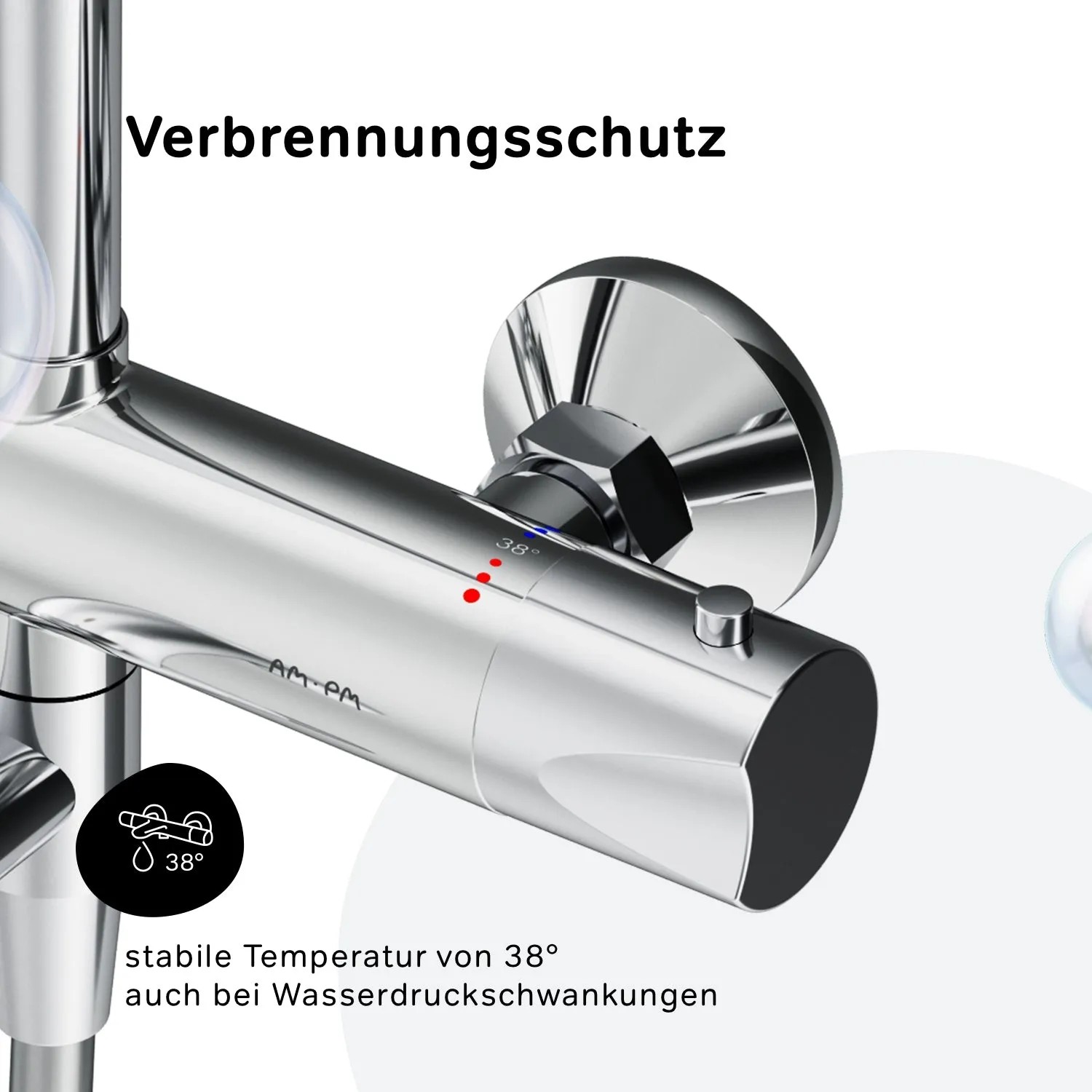 AM.PM Duschsystem Hit mit Thermostat und Wanneneinlauf 