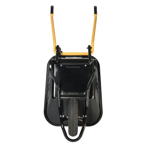 Schwarze Haemmerlin Schubkarre Aktiv Egro-Kompakt 100 l mit Luftrad, Ansicht von hinten.