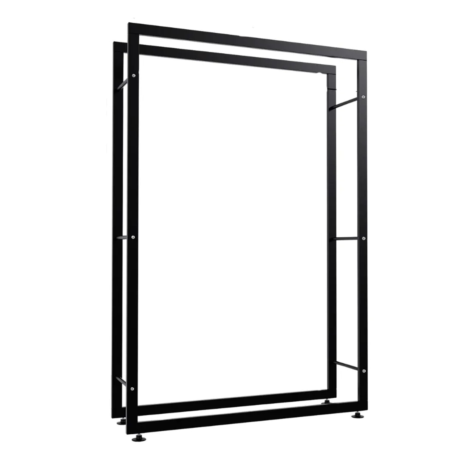 DELUKE Kaminholzregal Innen Metall SATLO Brennholzregal Innen Kaminholzständer Feuerholzregal Schwarz 25x100x150cm