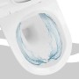 Spülrandloses Hänge-WC aus weißer Keramik mit aktiver Spülung; für Hygiene und einfache Reinigung.
