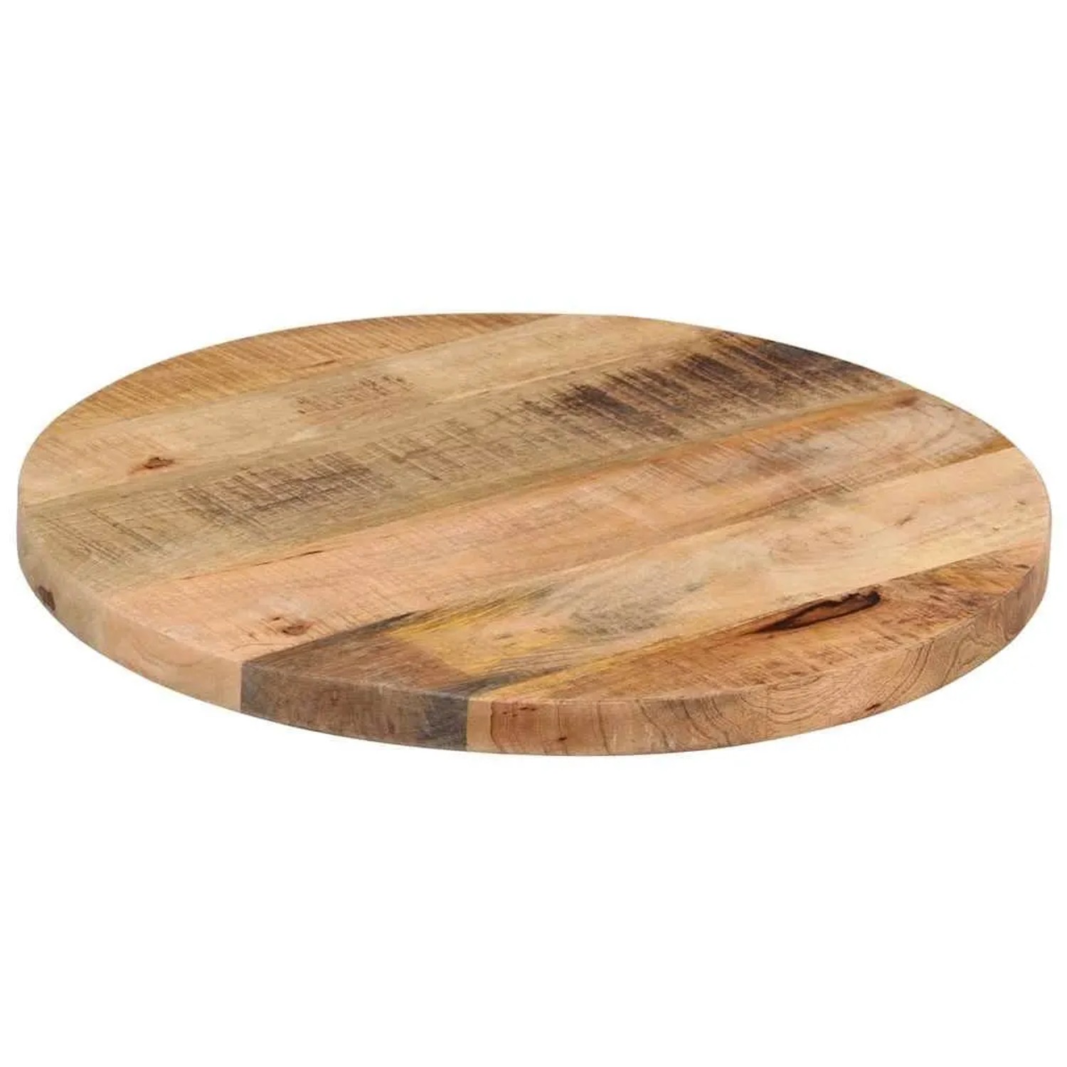 vidaXL Tischplatte Ø 40x2,5 cm Rund Raues Massives Mangoholz 370001