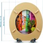Sanfino WC-Sitz Colorful Houses: Toilettendeckel mit bunten Häusern und Absenkautomatik.