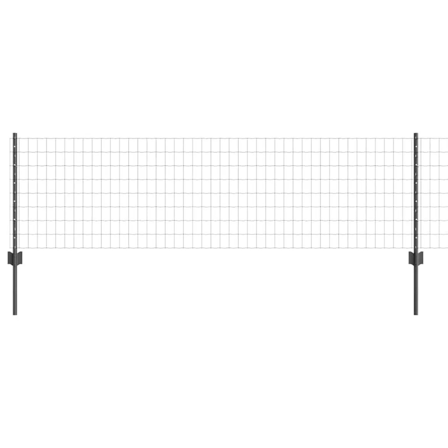 vidaXL Zaun mit Pfosten Grau 0,6 x 50 m Stahl und PVC 3336122