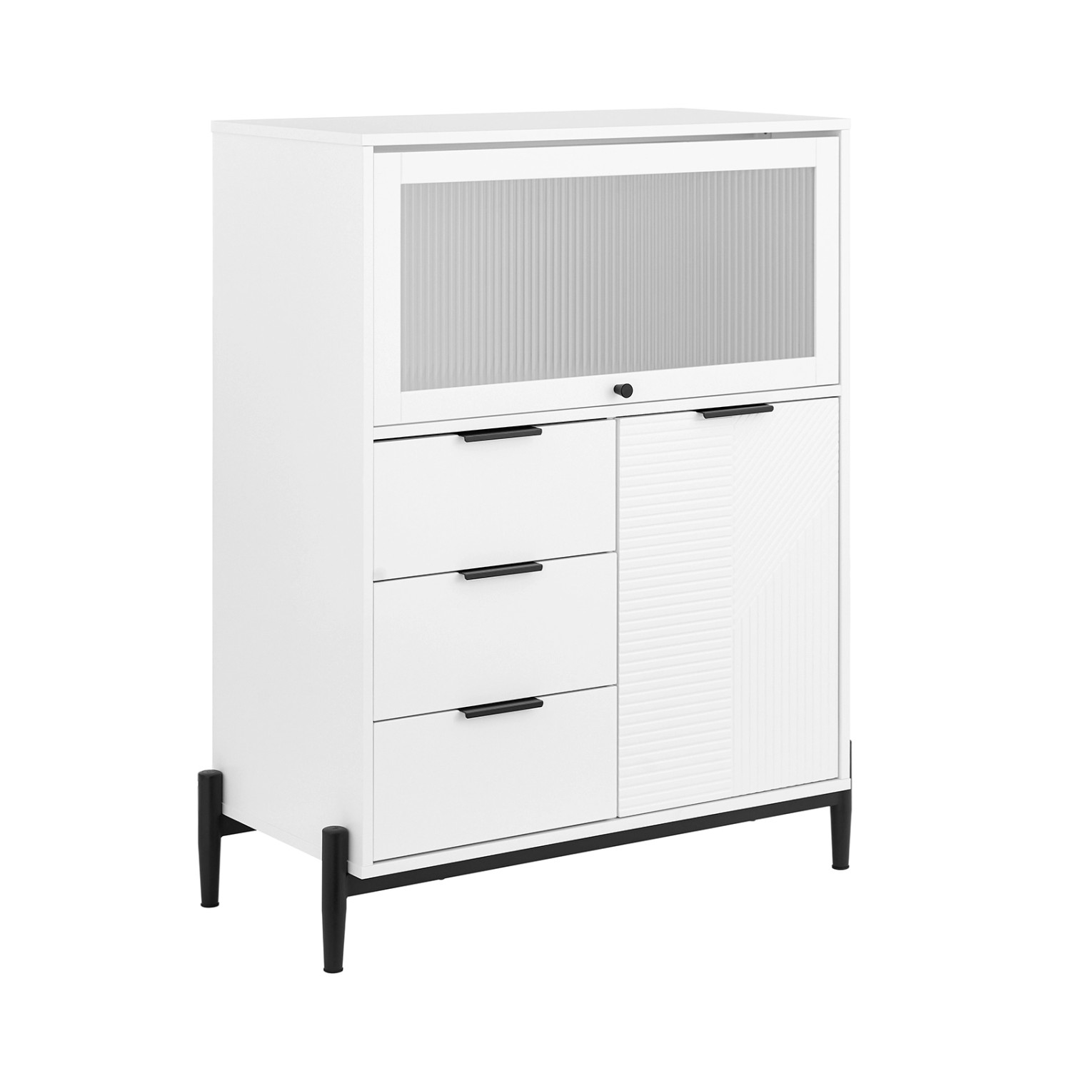 SoBuy Sideboard Küchenschrank Kommode Weiß 86x108x40cm FSB94-W günstig online kaufen