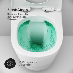 AM.PM WC-Set, Wand-WC mit Spülkasten und Drückerplatte in Weiß.