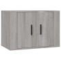 VidaXL TV-Schrank Set, 2-teilig, Grau Sonoma Holzwerkstoff, zur Wandmontage.