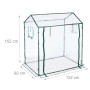 Transparentes PVC-Foliengewächshaus mit dunkelgrünem Rahmen, aufrollbarer Tür, 152x132x92 cm für Pflanzenanzucht.
