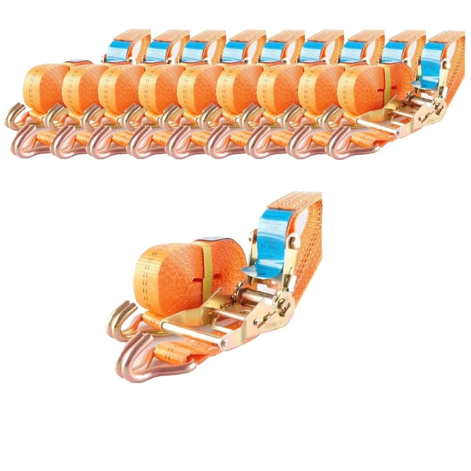 TRUTZHOLM 10x Profi Ratschen Spanngurt 2 Teilig 5m 2t 2000kg TÜV/GS Orange