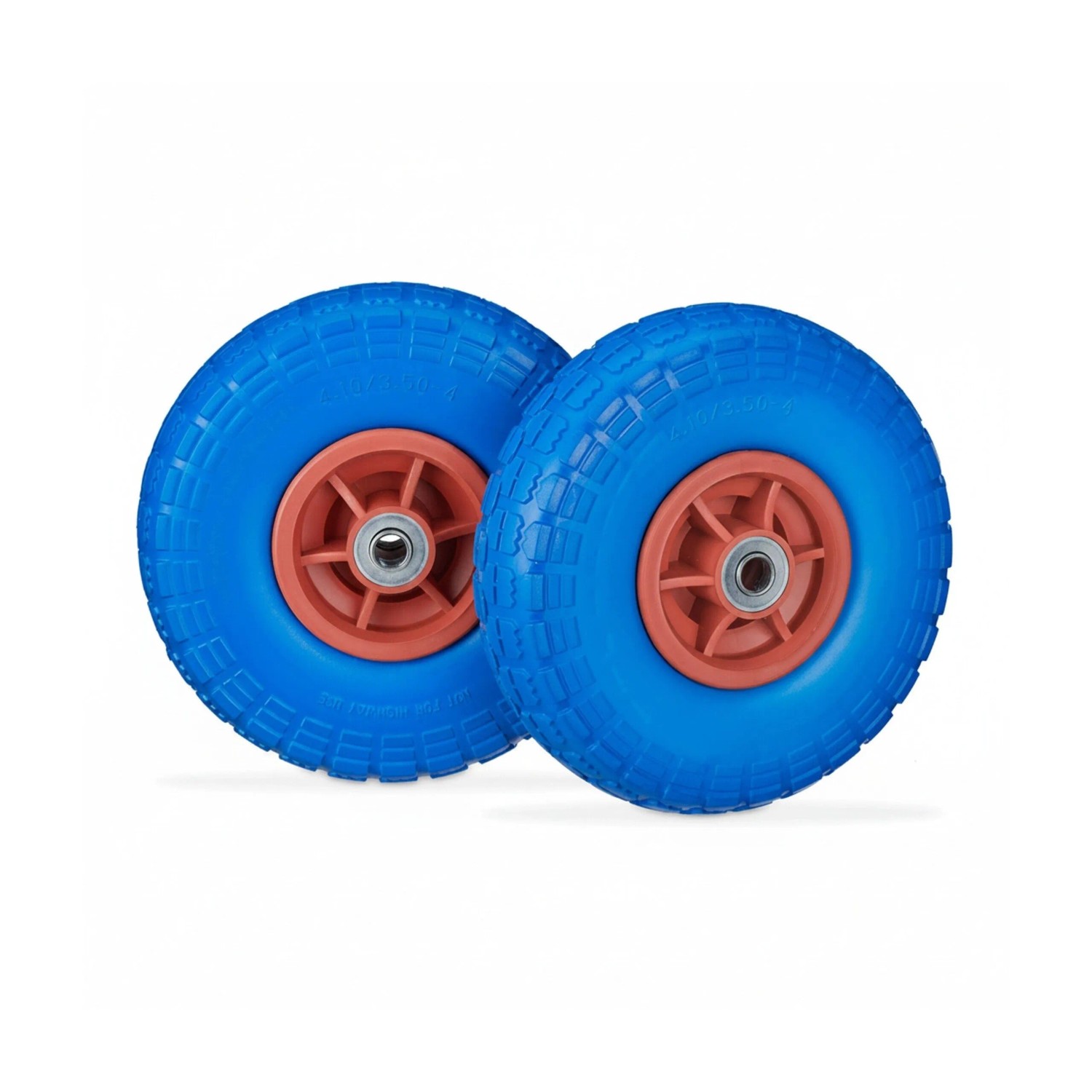 Relaxdays Sackkarrenrad 2er Set PU Blau Rot Pannensicher 26 cm x 8,5 cm 850 g