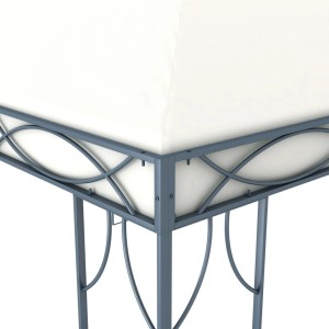 Detailansicht Pavillon, 300x300 cm, creme-weiß, Stahlrahmen.