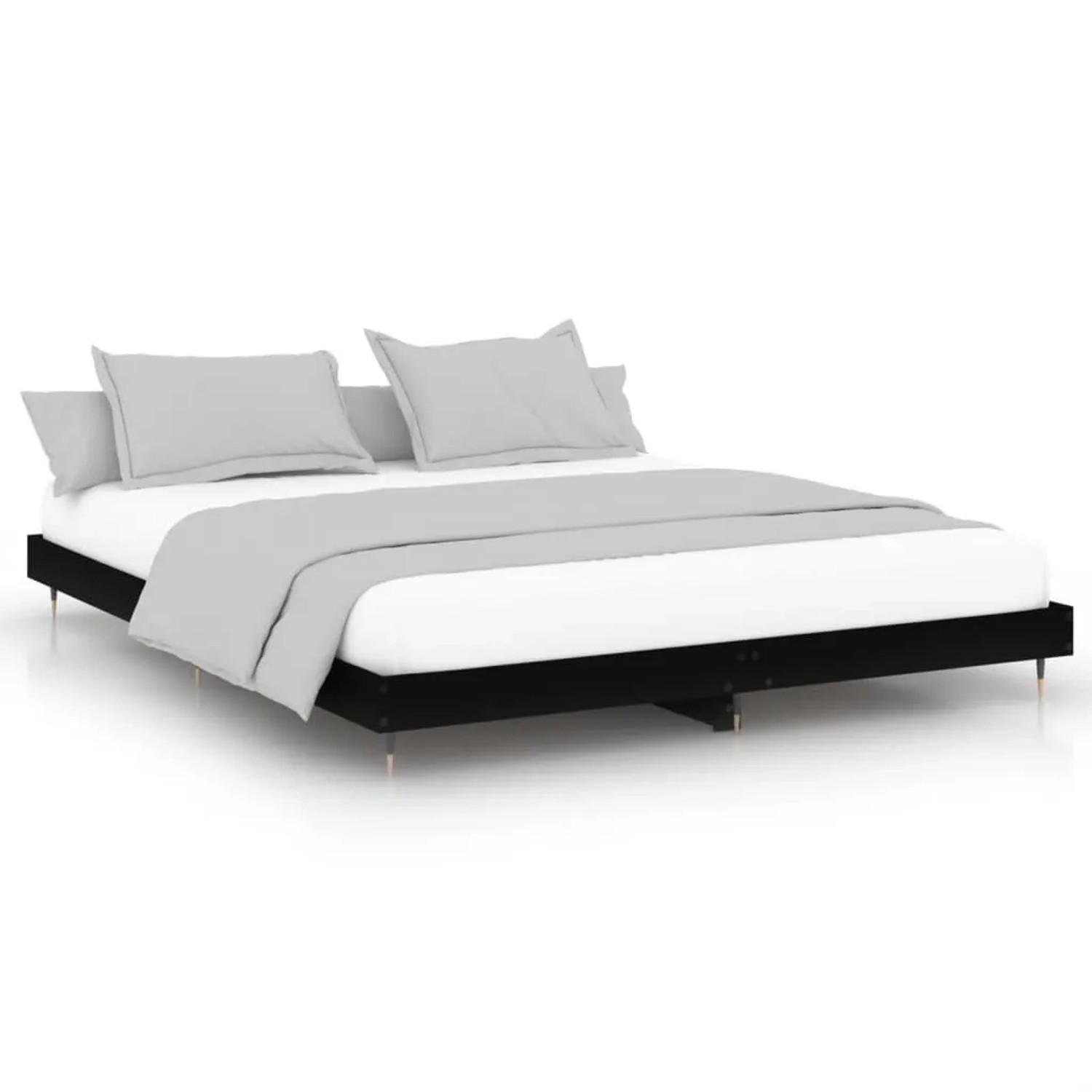 vidaXL Bettgestell Schwarz 200x200 cm Holzwerkstoff 832110