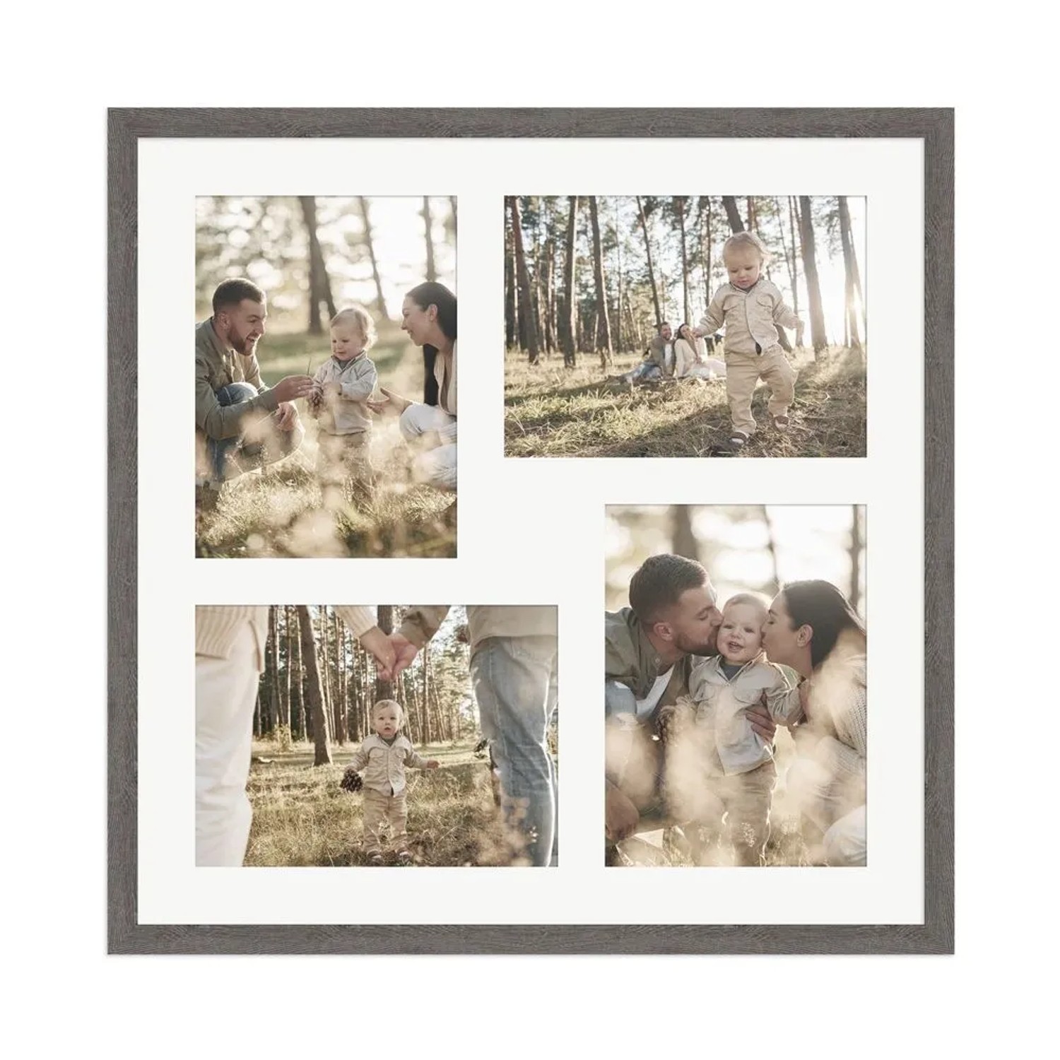 WANDStyle Galerierahmen G950 in Graubraun 40 x 40 cm für 4 Bilder im Format 13 x 18 cm
