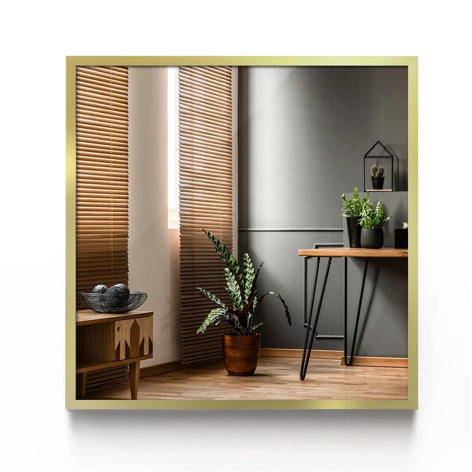 Tulup Spiegel mit Rahmen Dekorativer Rechteckspiegel mit Rahmen 50x50 cm Gr günstig online kaufen