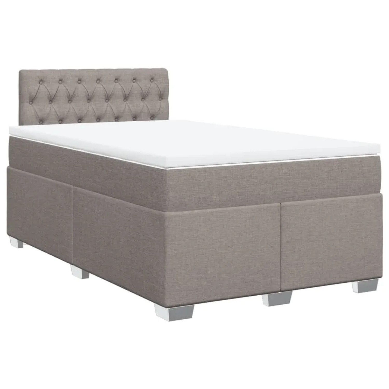 vidaXL Boxspringbett mit Matratze Taupe 120x190 cm Stoff 3288138