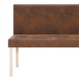 Braune vidaXL Sitzbank (139,5 cm) in Wildleder-Optik mit hellem Holzgestell.
