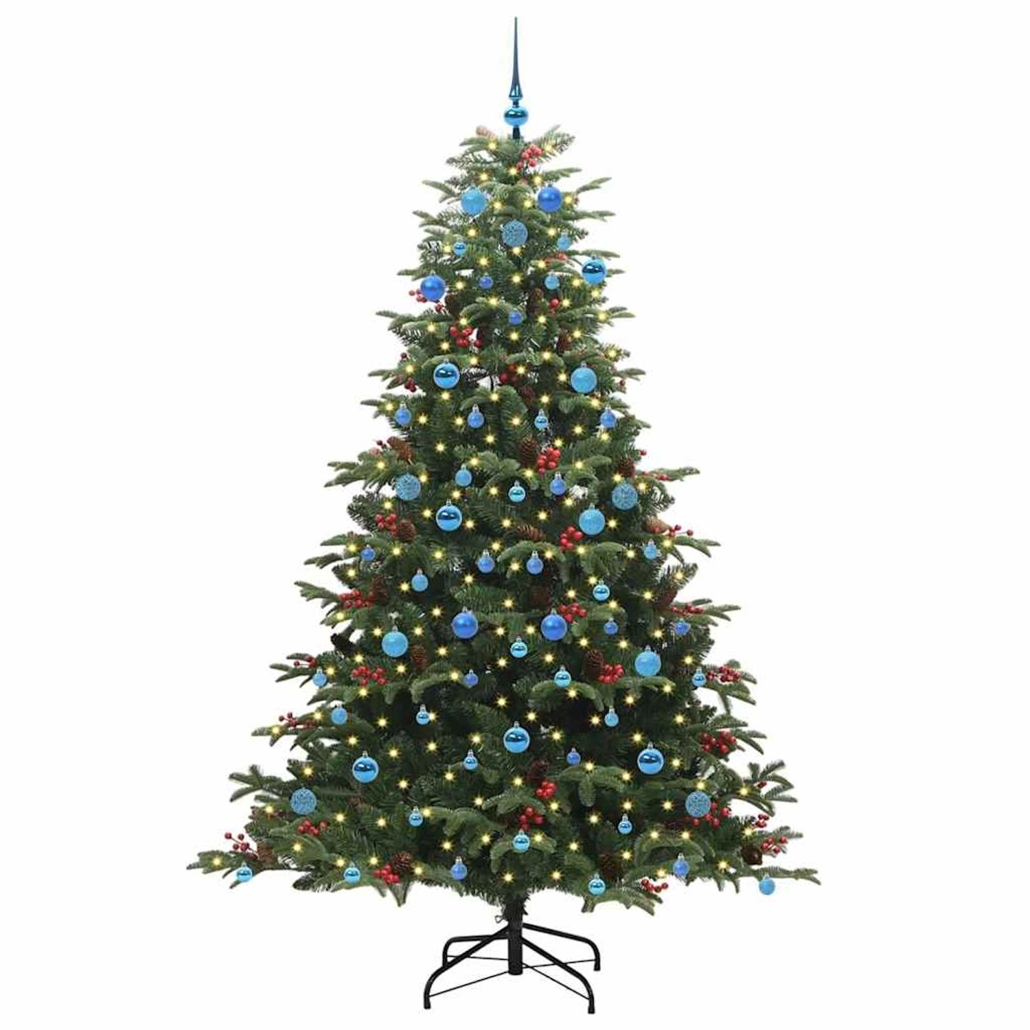 vidaXL Künstlicher Weihnachtsbaum mit 300 LEDs mit Ständer Grün 210 cm 3395566