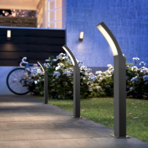 Philips Splay Sockelleuchte in Anthrazit, moderne Wegeleuchte für den Außenbereich.