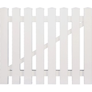Weißes Kunststoff-Vorgartentor Lightline, 100x80 cm, für den Gartenzaun.