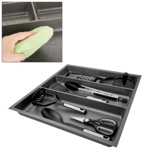 SOTECH ORGA-BOX-2 Multifunktionseinsatz Tiefe 462mm Höhe 50,5mm Für Nobilia Küche Canvas Struktur Anthrazit Breite 509mm