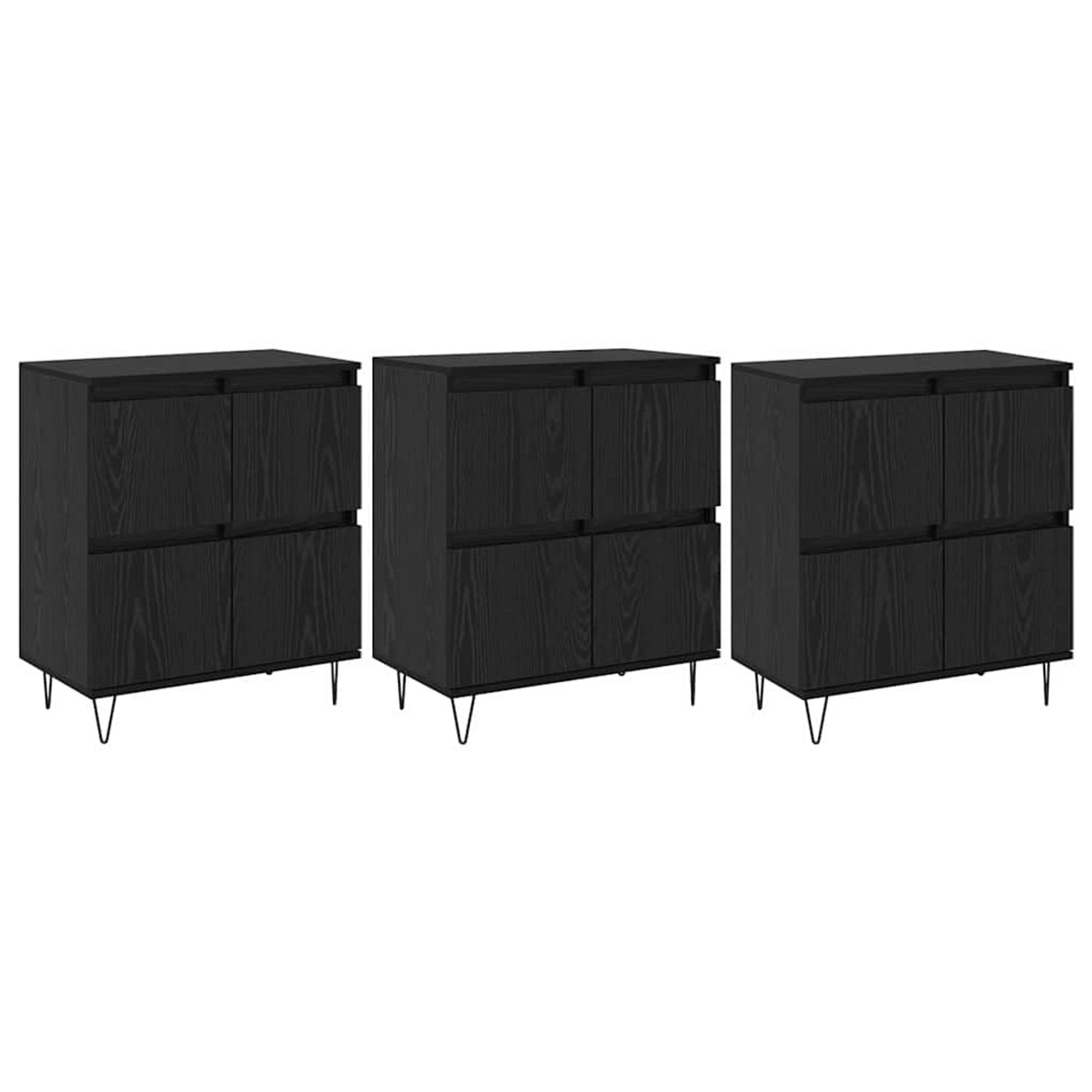 vidaXL Sideboards 3 Stk Schwarz Eichen-Optik 180 x 35 x 70 cm 3394526 günstig online kaufen